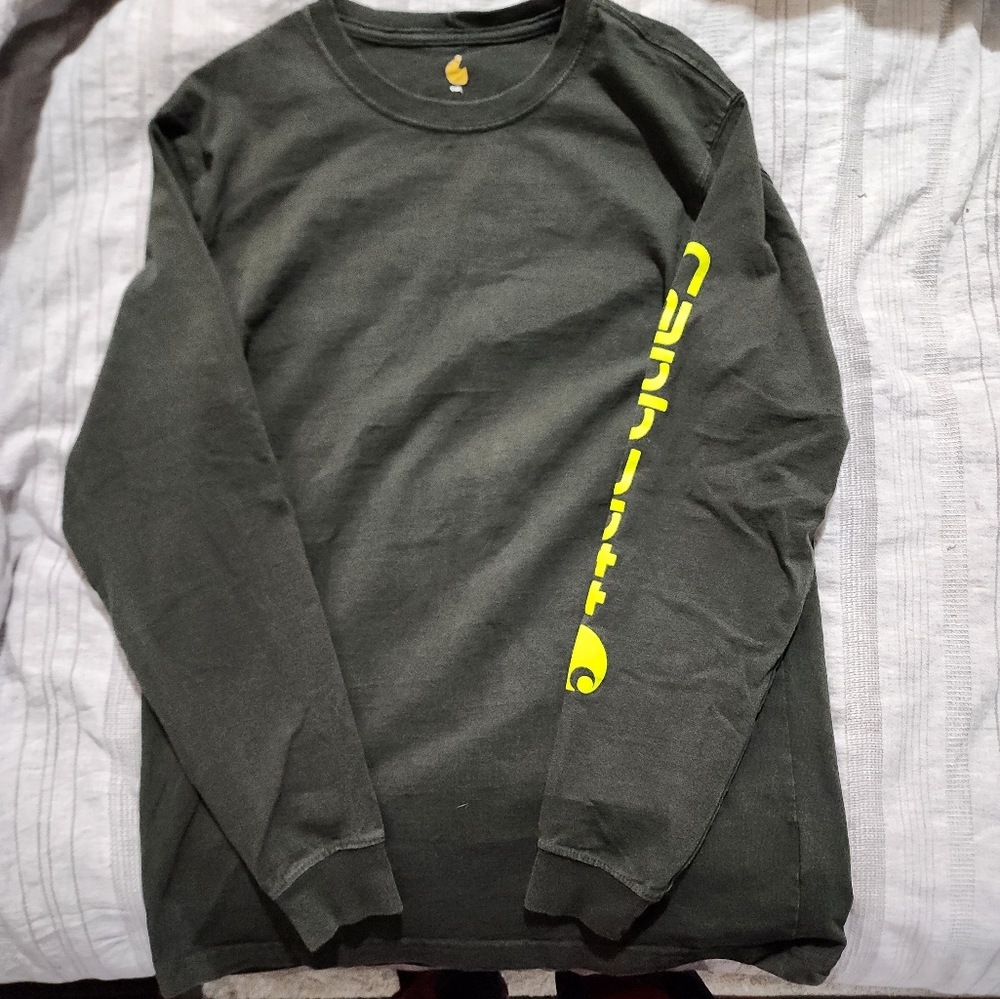 Mens dark green carhartt shirt